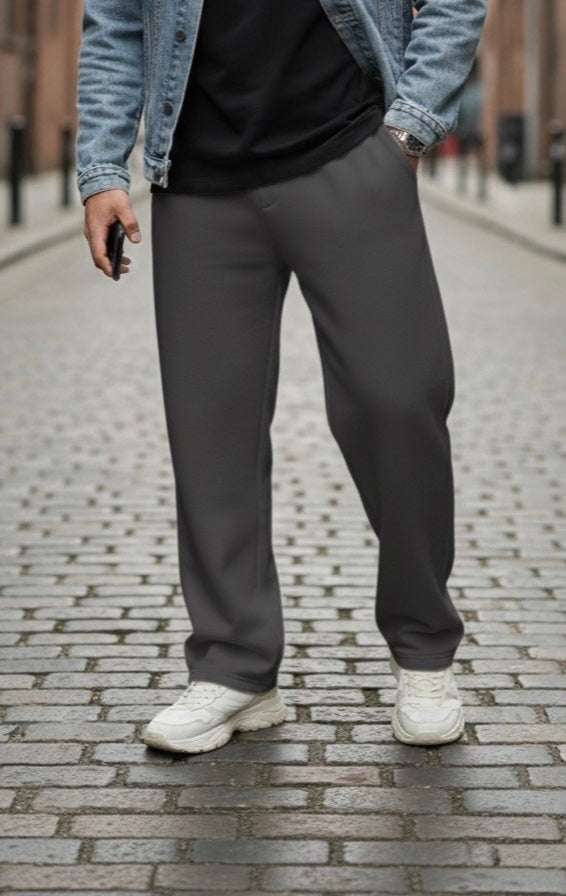 Unisex Dark Grey Wide Leg Pants