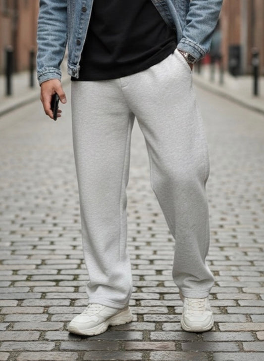 Unisex Light Grey Wide Leg Pants